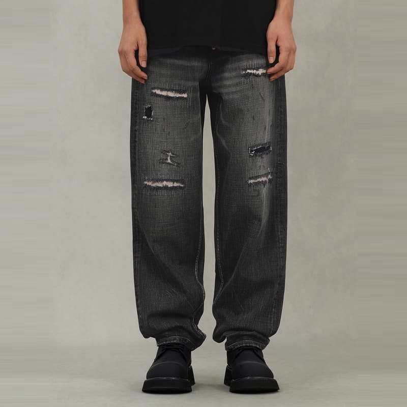 Штаны EVISU Denim Черные Мужские Джинсы - изображение 3