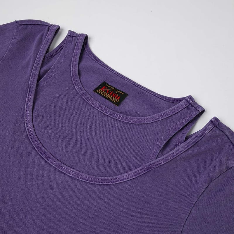 Футболка EVISU Серый Фиолетовый Женские T-рубашки - изображение 6