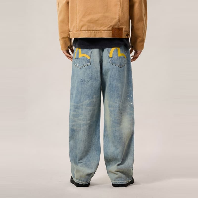Штаны EVISU Джинсовый Синий Мужские Джинсы - изображение 3