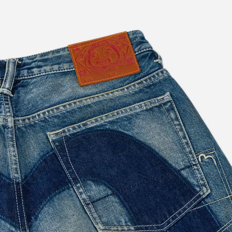 Штаны EVISU Джинсовый Синий Мужские Джинсы - изображение 5
