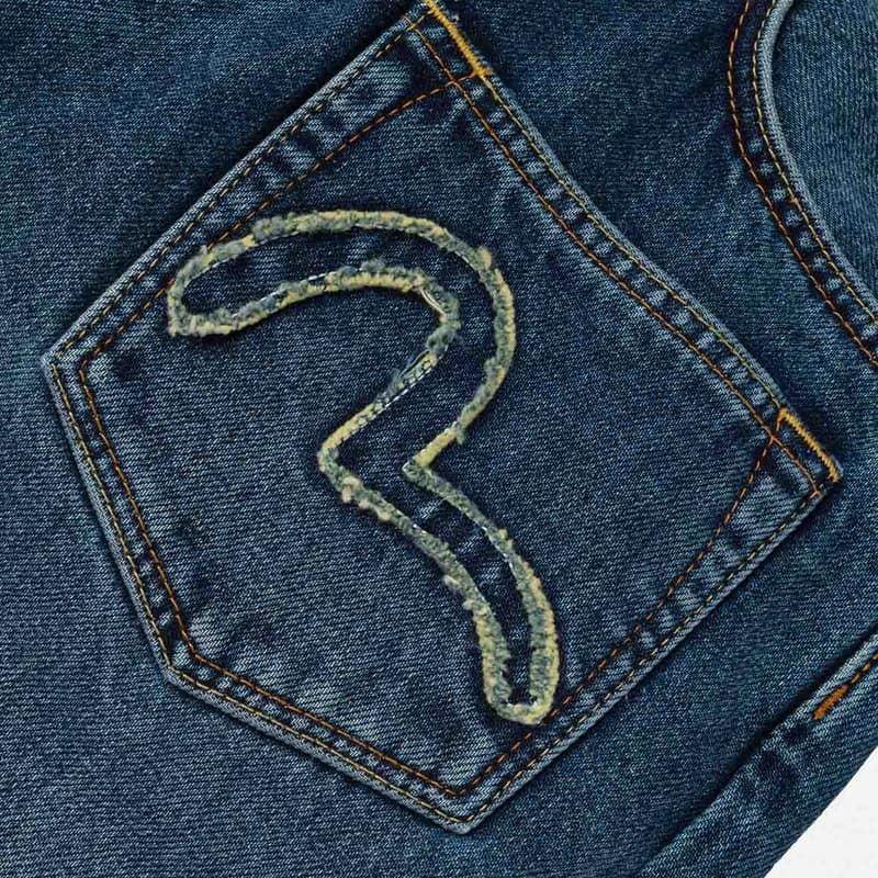 Джинсовые шорты EVISU Джинсовые синие мужские джинсовые шорты - изображение 5
