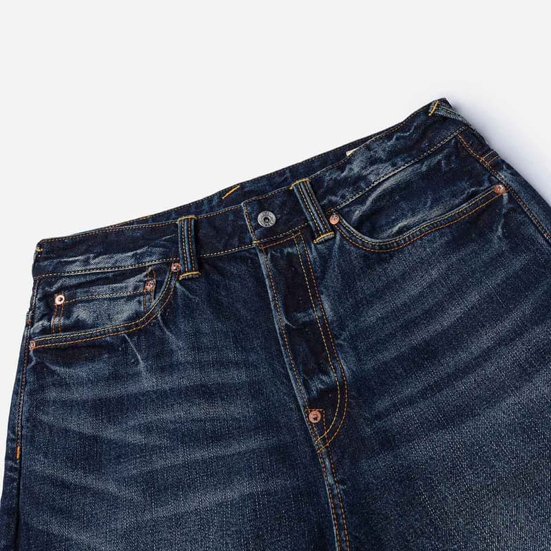 Штаны EVISU Джинсовый Синий Мужские Джинсы - изображение 5