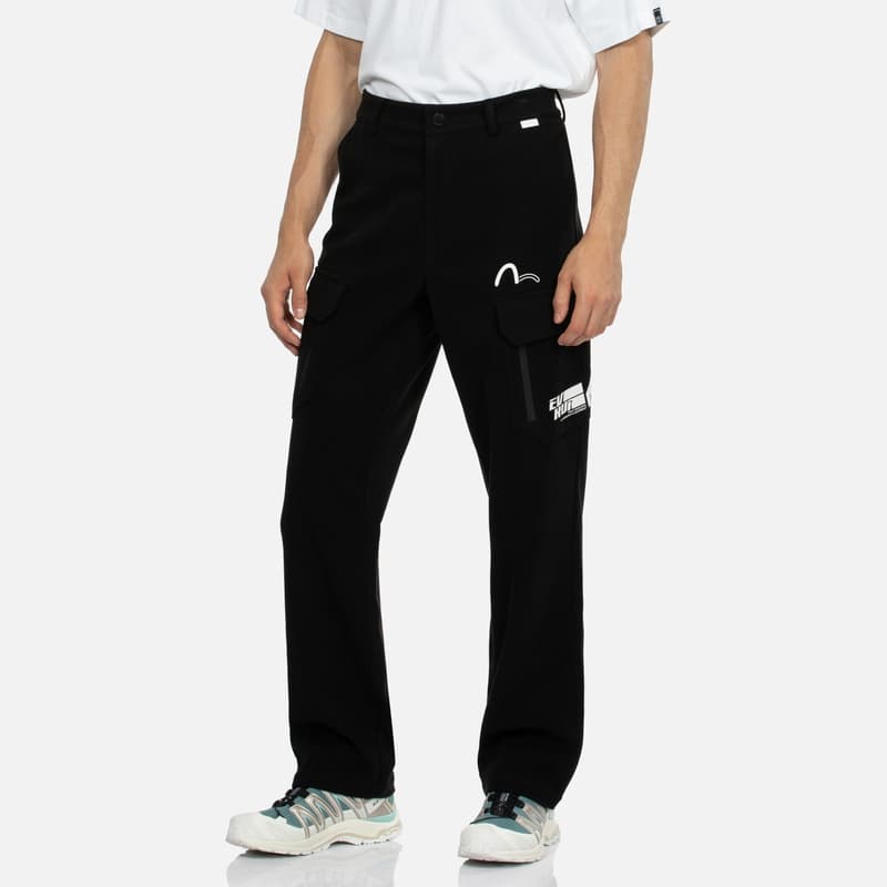 Штаны EVISU Черные Мужские Карго Брюки - изображение 3