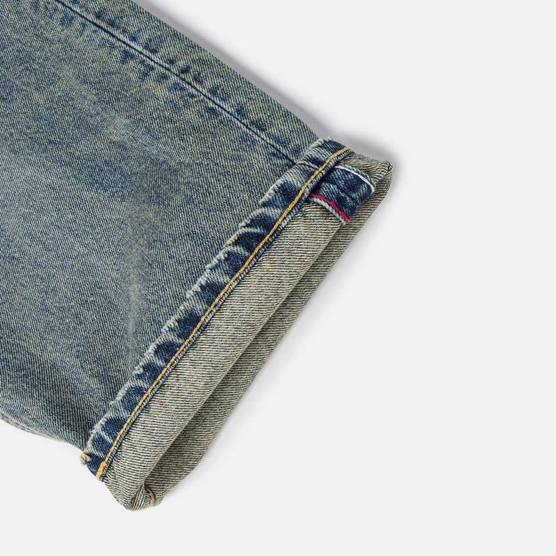Штаны EVISU Джинсовый Синий Мужские Джинсы - изображение 8