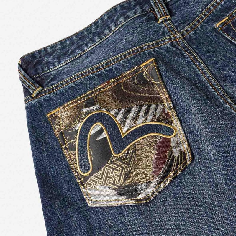 Штаны EVISU Джинсовый Синий Мужские Джинсы - изображение 6