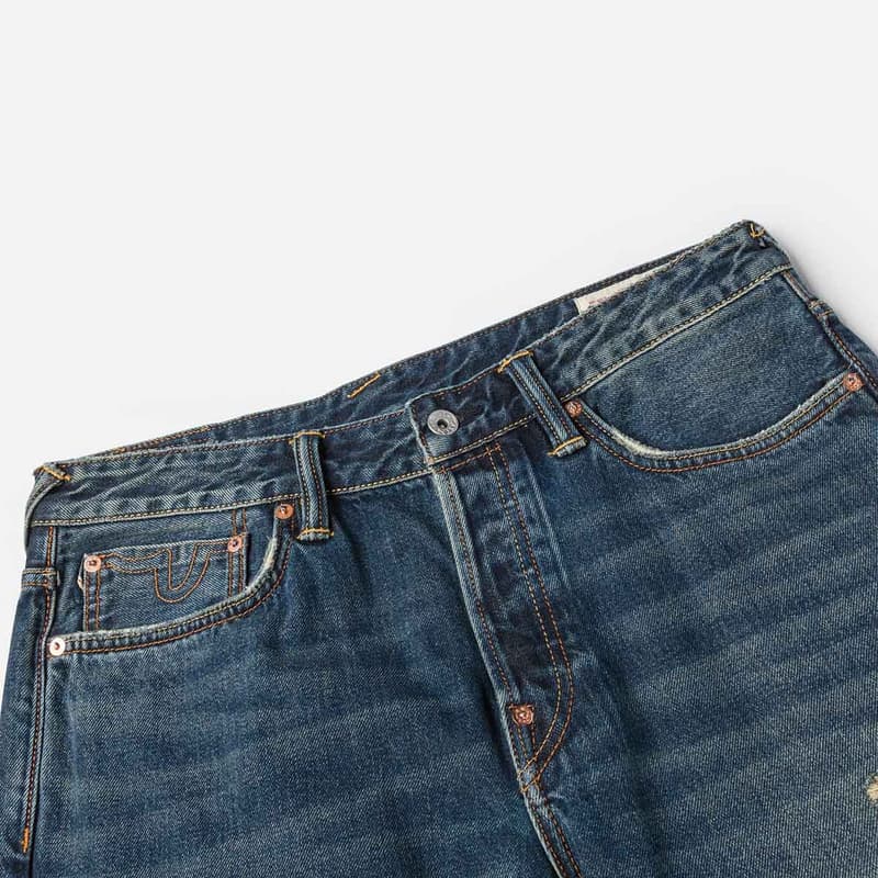 Штаны EVISU Джинсовый Синий Мужские Джинсы - изображение 5
