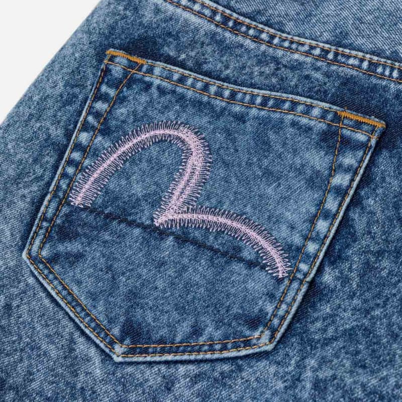 Джинсы EVISU Джинсовый Синий Женские Джинсы - изображение 5