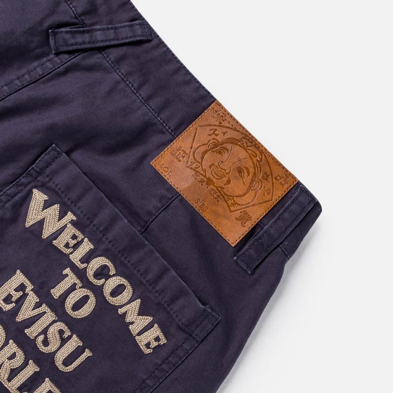 Штаны EVISU Темно-синие мужские карго-брюки - изображение 6