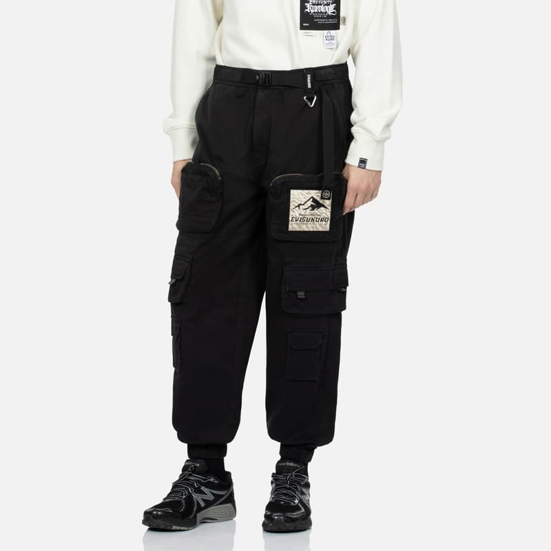 Штаны EVISU Черные Мужские Карго Брюки - изображение 3