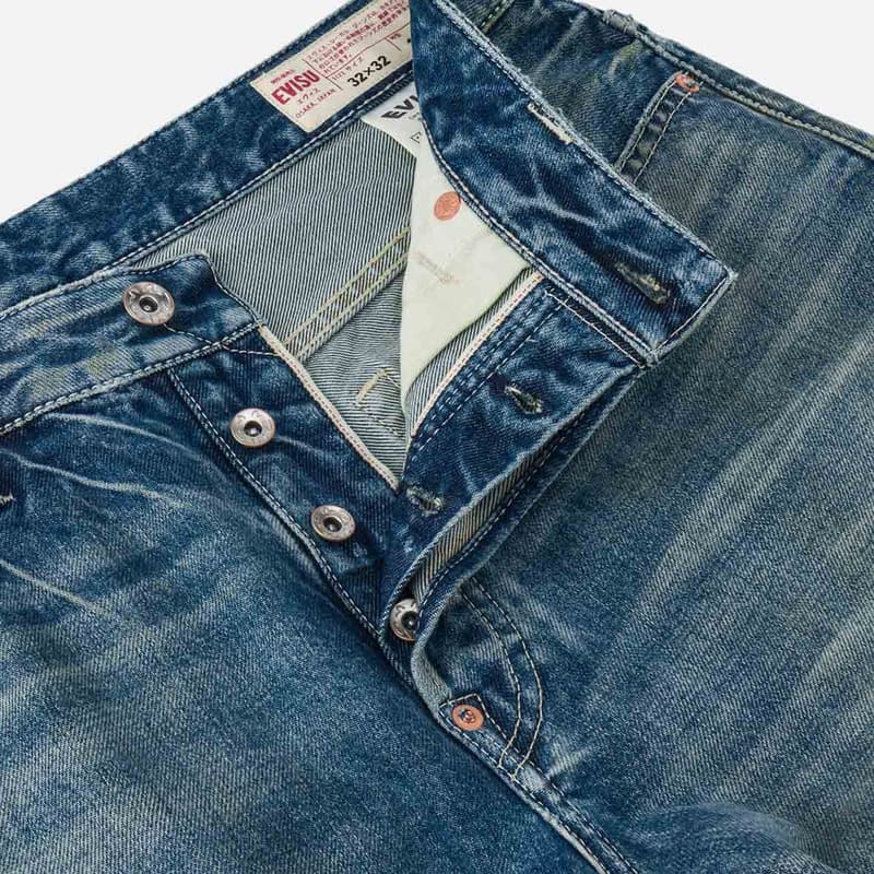 Штаны EVISU Джинсовый Синий Мужские Джинсы - изображение 7