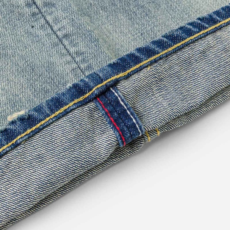 Штаны EVISU Джинсовый Синий Мужские Джинсы - изображение 8