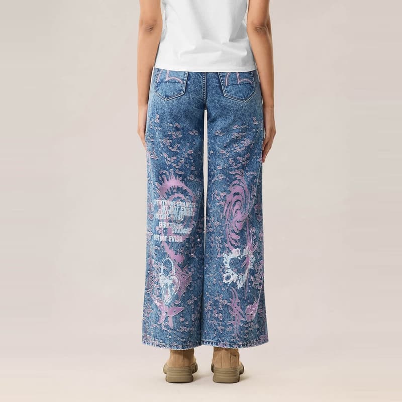 Джинсы EVISU Джинсовый Синий Женские Джинсы - изображение 3