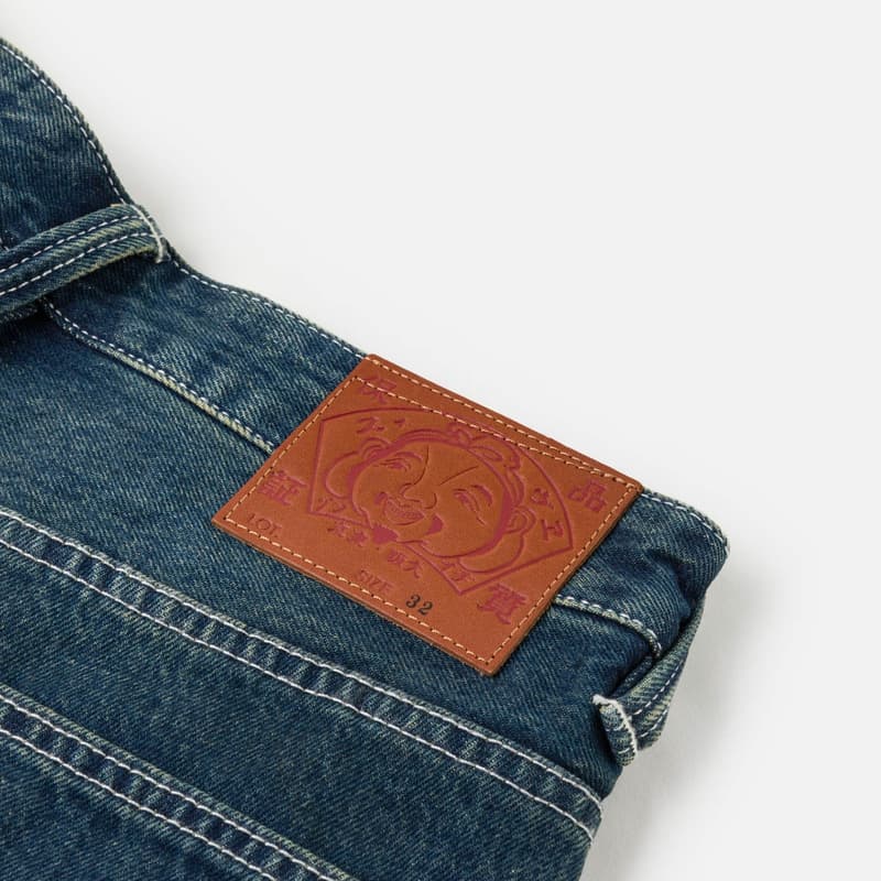 Джинсовые шорты EVISU Джинсовые синие мужские джинсовые шорты - изображение 7