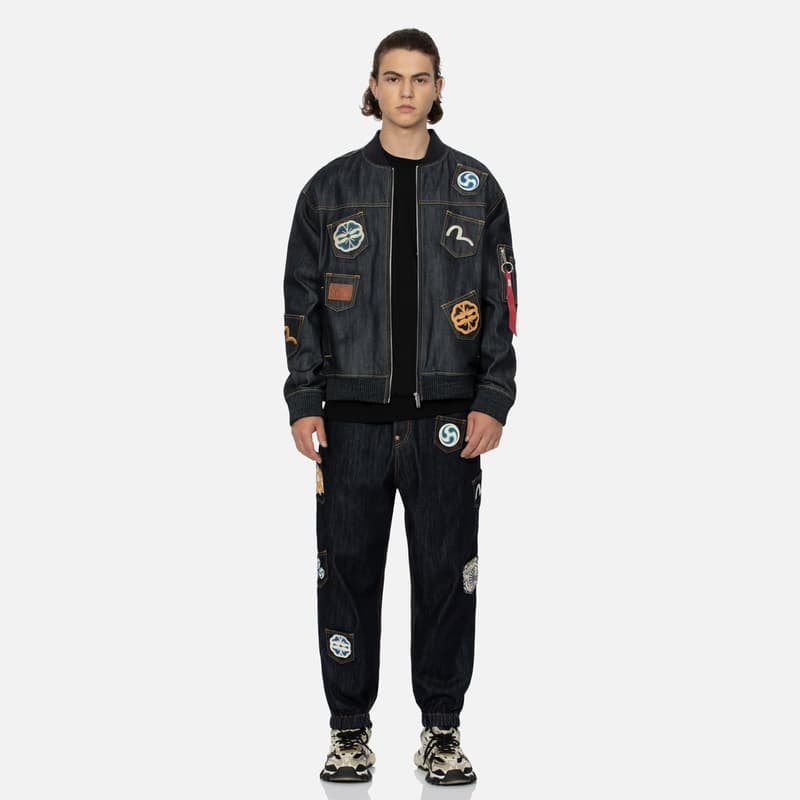 Джинсовая куртка EVISU Джинсовая Куртка Мужская Джинсовая Синяя - изображение 5