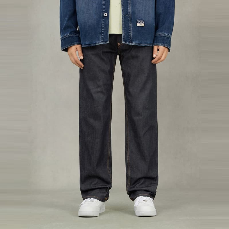 Штаны EVISU Джинсовый Синий Мужские Джинсы - изображение 4