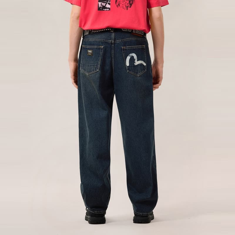Штаны EVISU Джинсовый Синий Мужские Джинсы - изображение 3