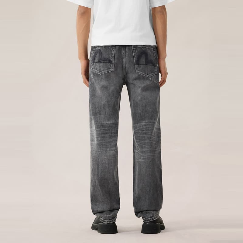 Штаны EVISU Denim Черные Мужские Джинсы - изображение 3