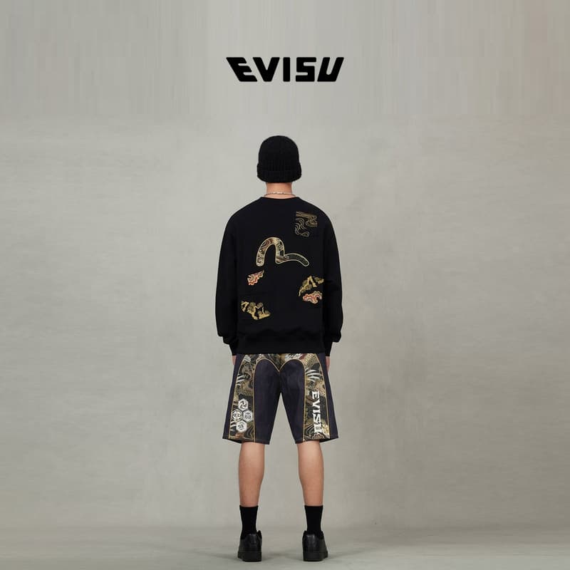 Джинсовые шорты EVISU 2025 Fall Джинсовые шорты Мужские - изображение 5