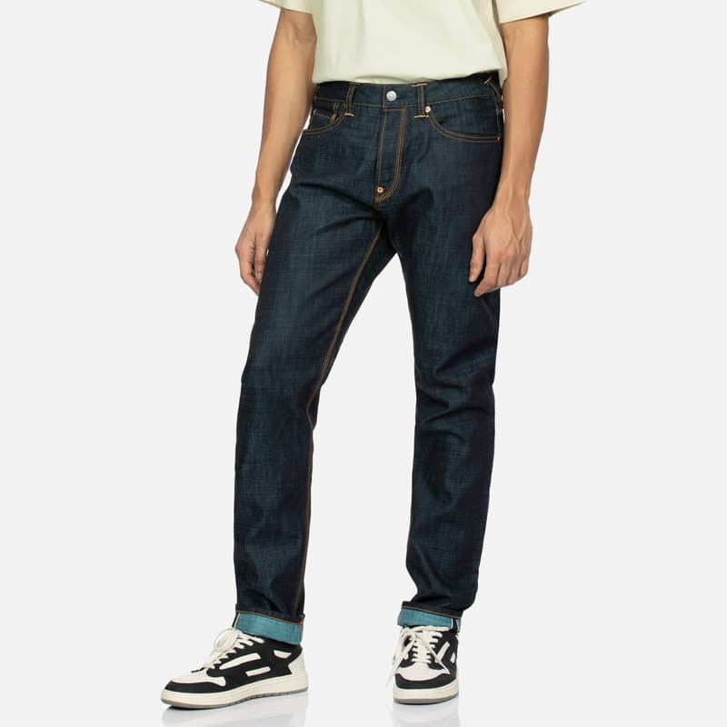 Штаны EVISU Джинсовый Синий Мужские Джинсы - изображение 4