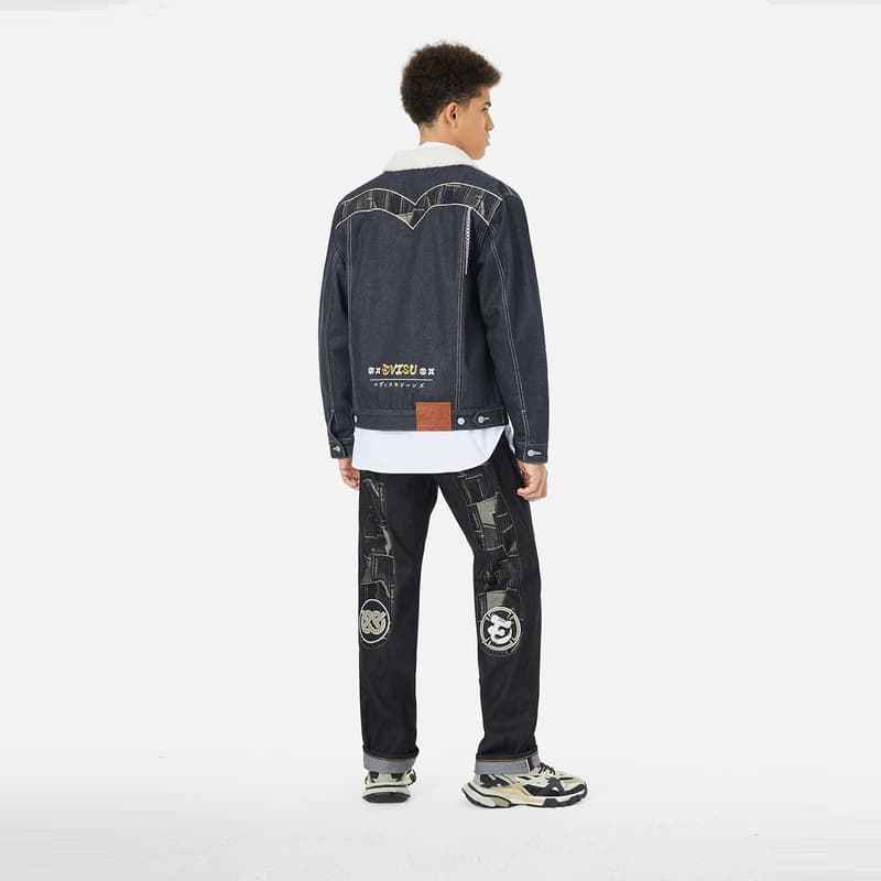 Штаны EVISU Джинсовый Синий Мужские Джинсы - изображение 4