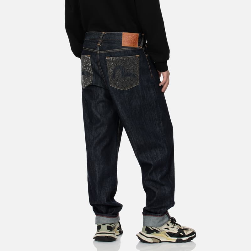 Штаны EVISU Джинсовый Синий Мужские Джинсы - изображение 3