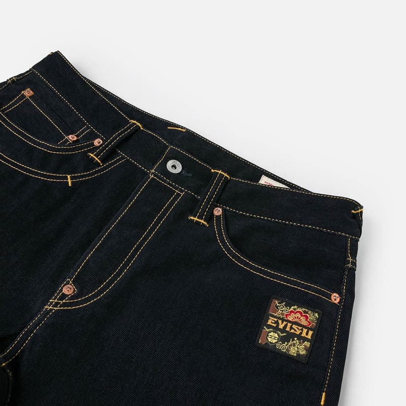 Штаны EVISU Джинсовый Синий Мужские Джинсы - изображение 5