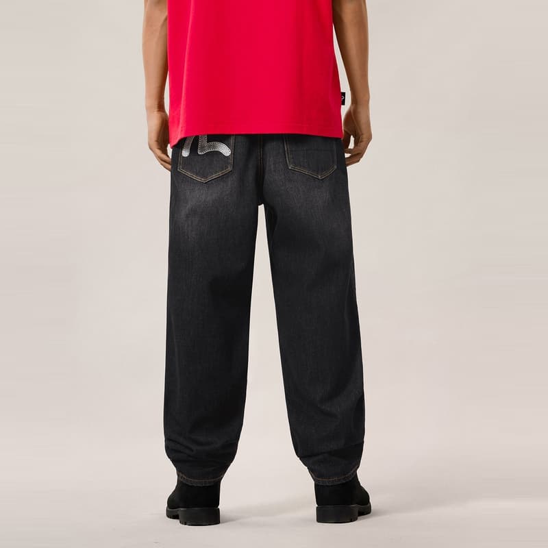 Штаны EVISU Denim Черные Мужские Джинсы - изображение 3