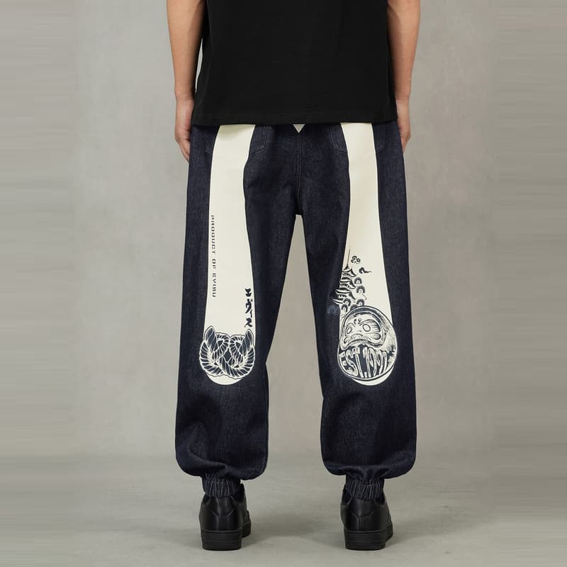 Штаны EVISU Джинсовый Синий Мужские Джинсы - изображение 3