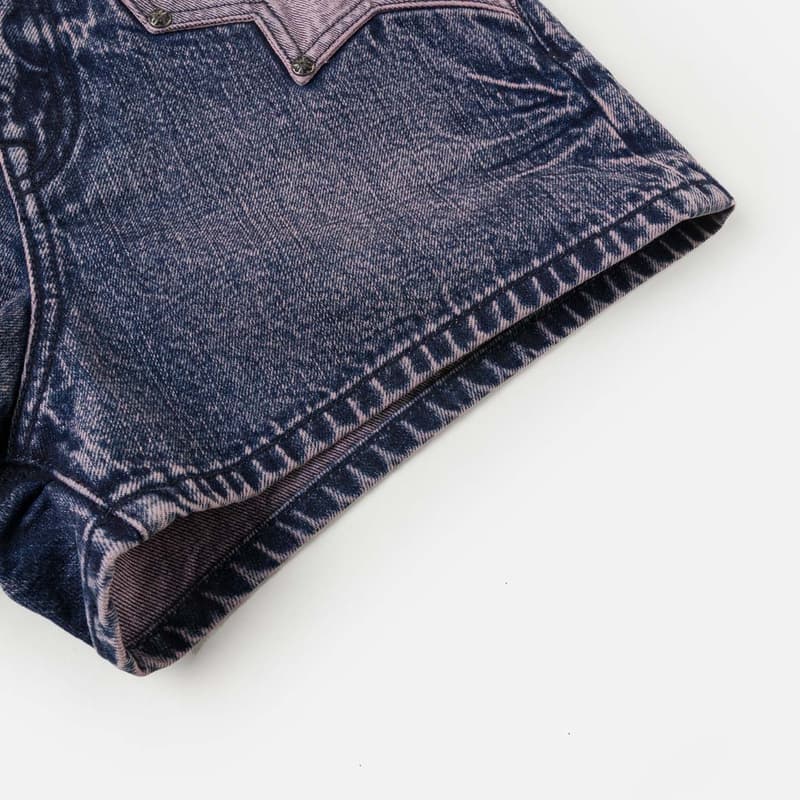 EVISU Джинсовые синие женские джинсовые шорты - изображение 6