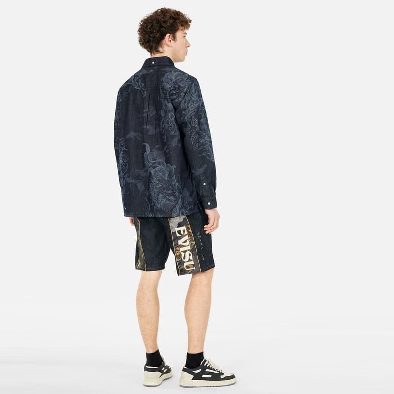 Джинсовые шорты EVISU 2025 Летние Джинсовые Шорты Мужские - изображение 5