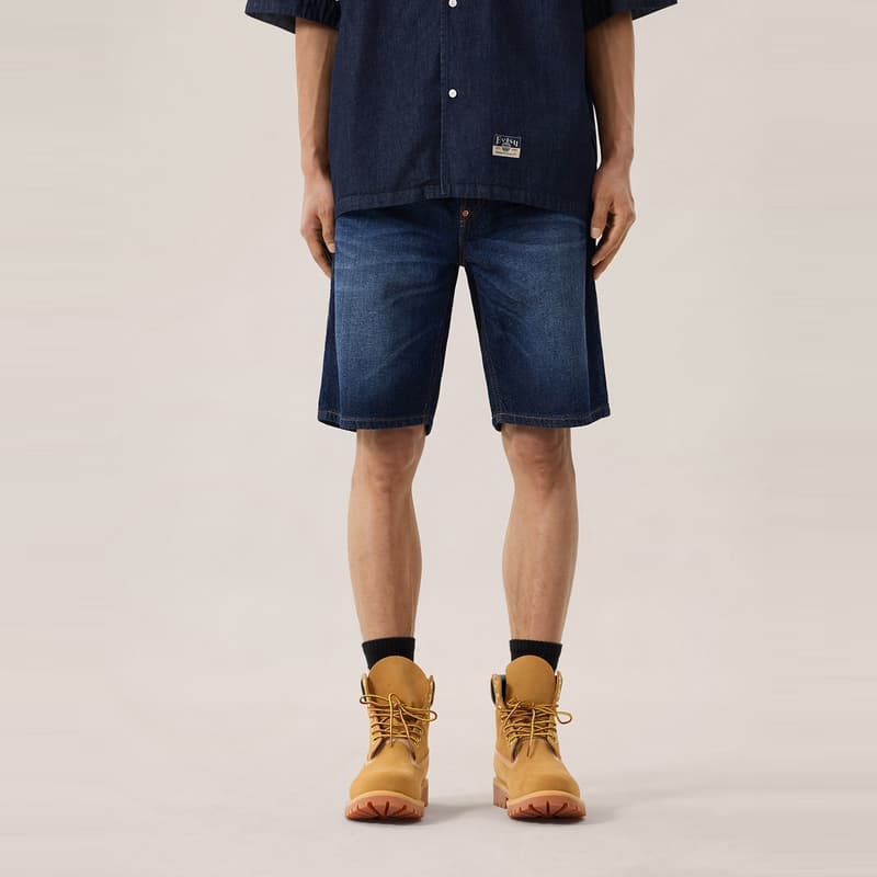 Джинсовые шорты EVISU Джинсовые синие мужские джинсовые шорты - изображение 4