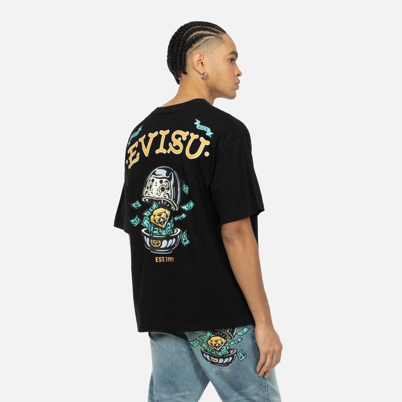 Футболка EVISU SS24 Diamond Daruma Print T-Shirt — фото 3
