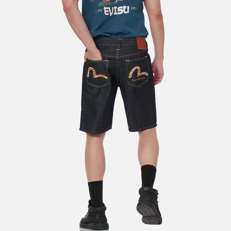 Джинсовые шорты EVISU Джинсовые шорты Мужские Джинсовый синий - изображение 3