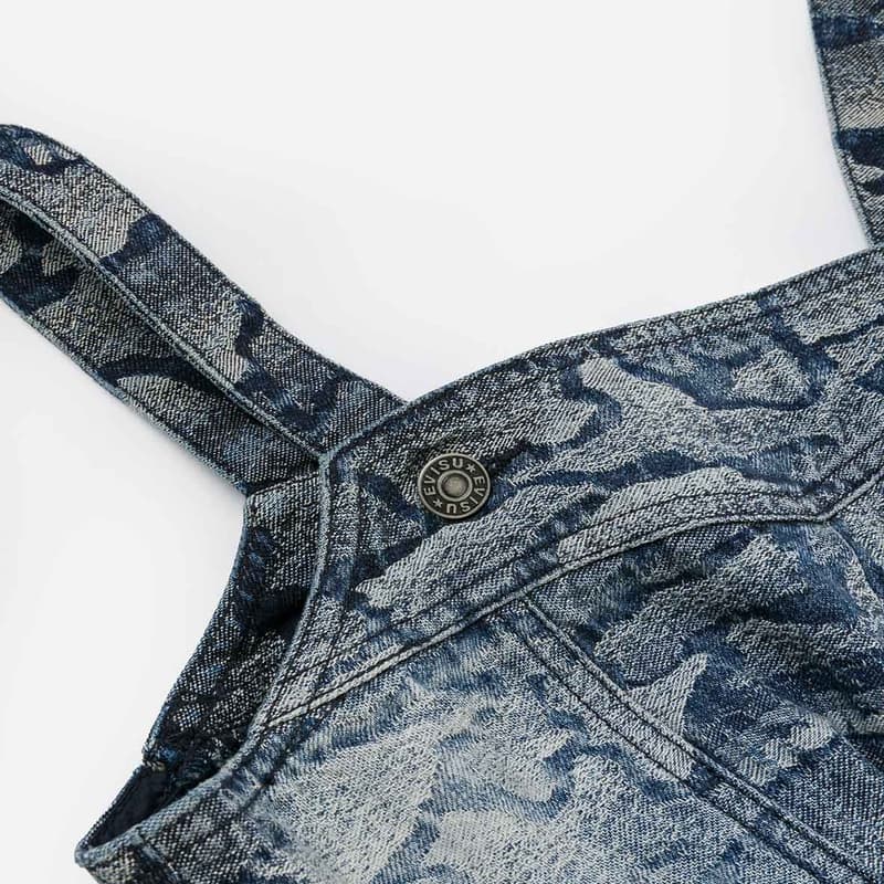 Майка EVISU Джинсовый синий сплошной принт Женские Майки - изображение 8