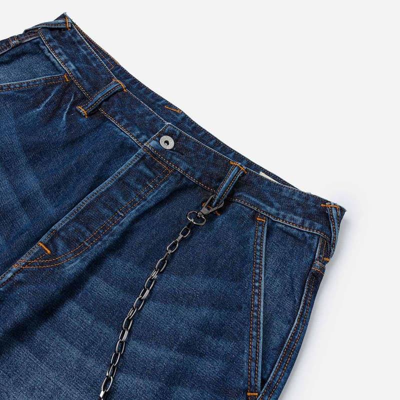 Штаны EVISU Джинсовый Синий Мужские Джинсы - изображение 5