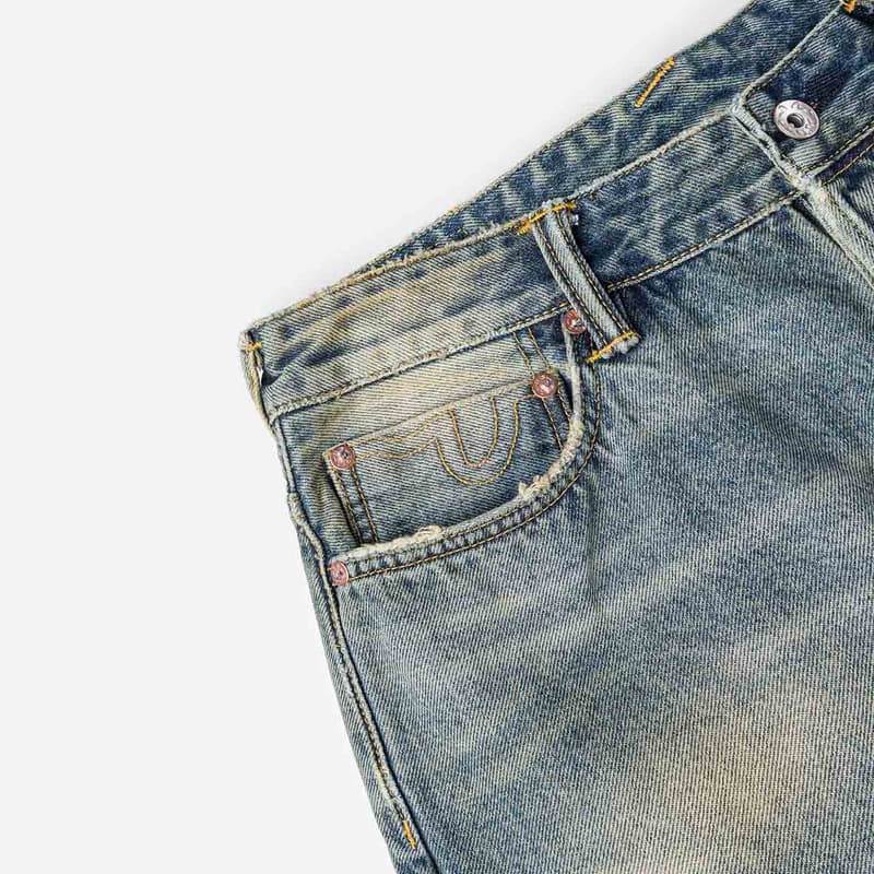 Штаны EVISU Джинсовый Синий Мужские Джинсы - изображение 7