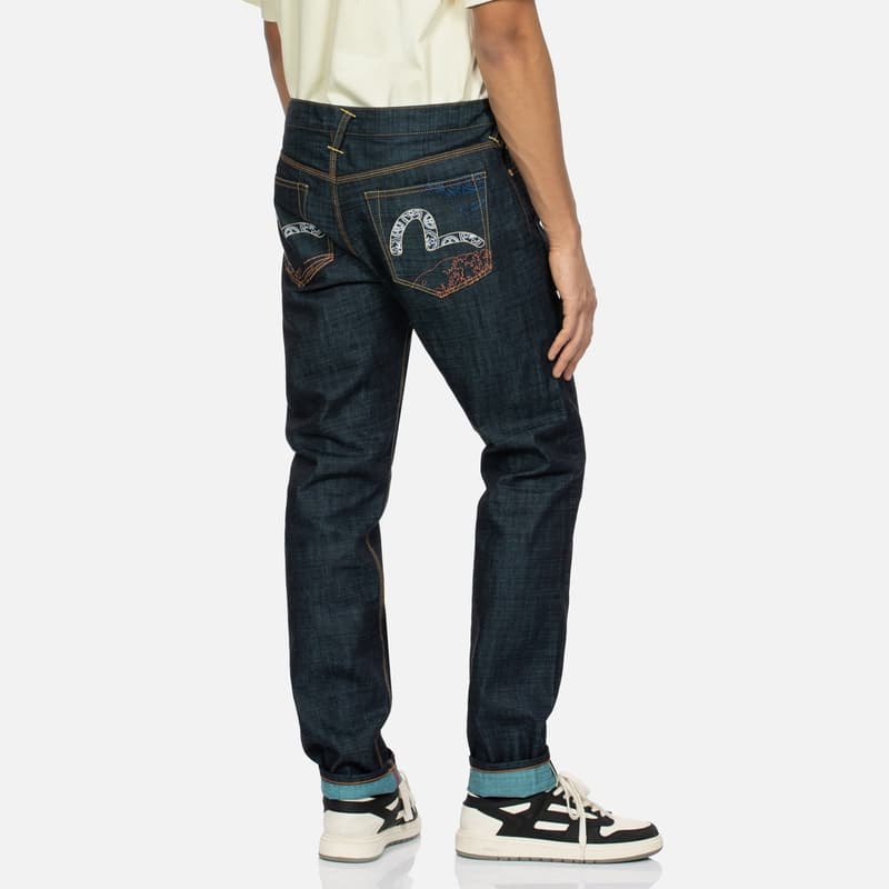 Штаны EVISU Джинсовый Синий Мужские Джинсы - изображение 3