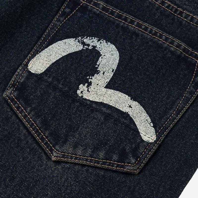 Штаны EVISU Джинсовый Синий Мужские Джинсы - изображение 5
