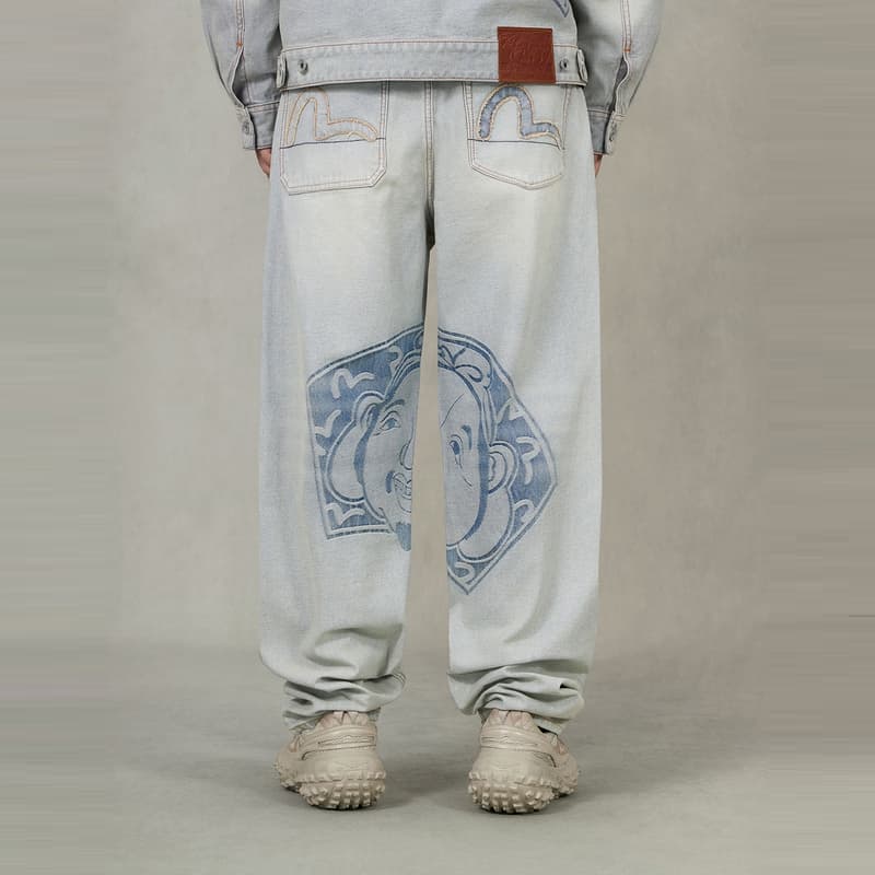 Штаны EVISU Джинсовый Синий Мужские Джинсы - изображение 3