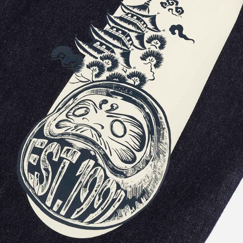 Штаны EVISU Джинсовый Синий Мужские Джинсы - изображение 7