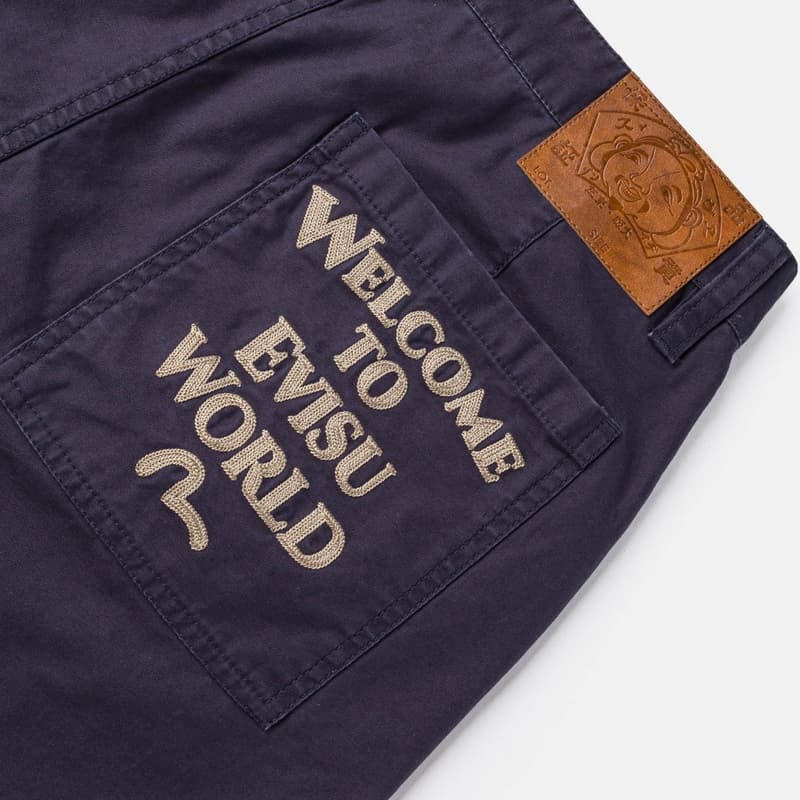 Штаны EVISU Темно-синие мужские карго-брюки - изображение 5