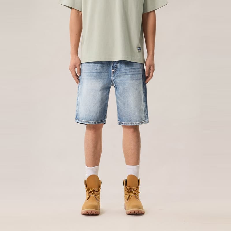 Джинсовые шорты Evisu Джинсовые синие мужские джинсовые шорты - изображение 4