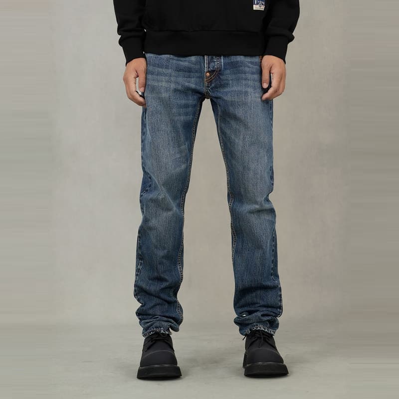 Штаны EVISU Джинсовый Синий Мужские Джинсы - изображение 4