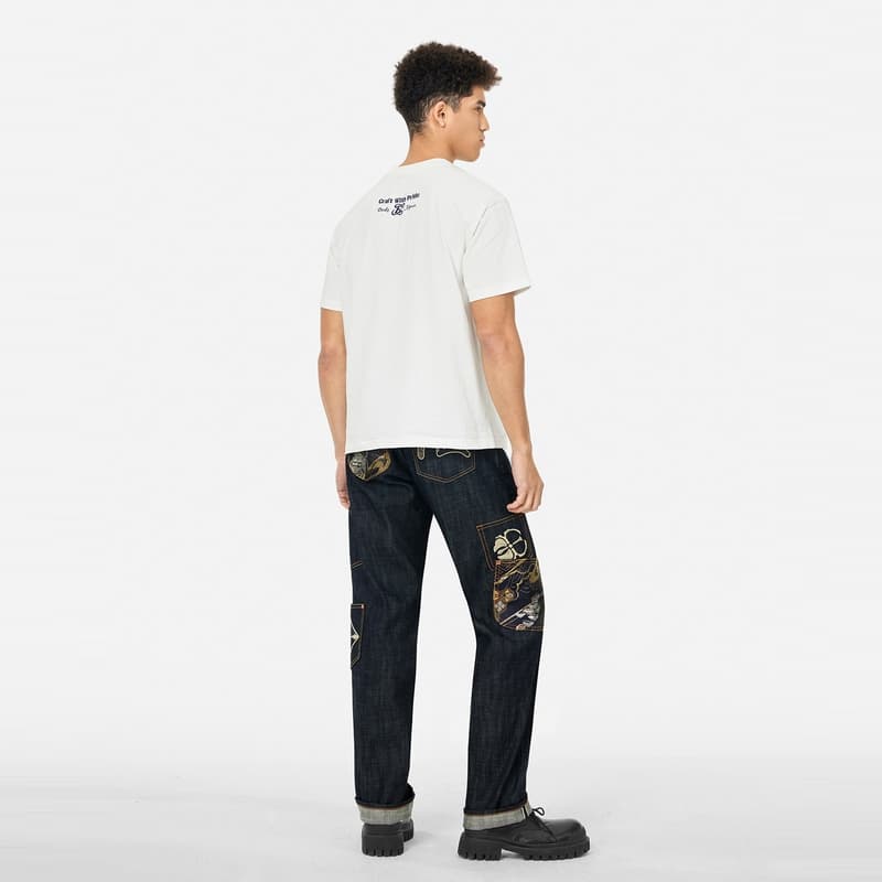 Штаны EVISU Джинсовый Синий Мужские Джинсы - изображение 5