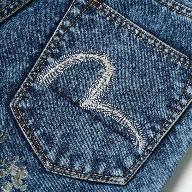 Джинсы EVISU Джинсовый Синий Женские Джинсы - изображение 8