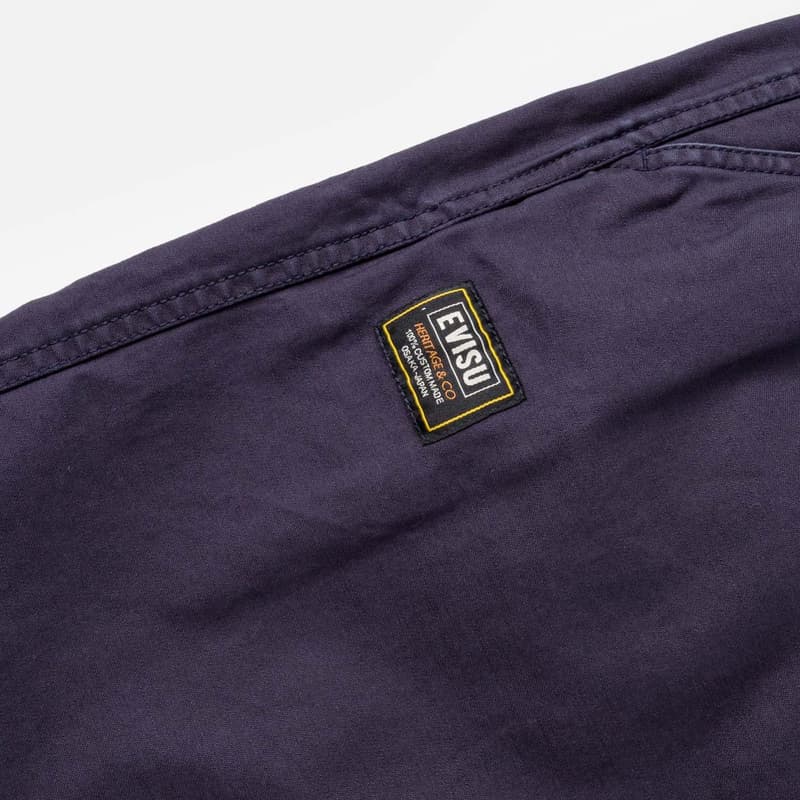 Штаны EVISU Темно-синие мужские карго-брюки - изображение 8
