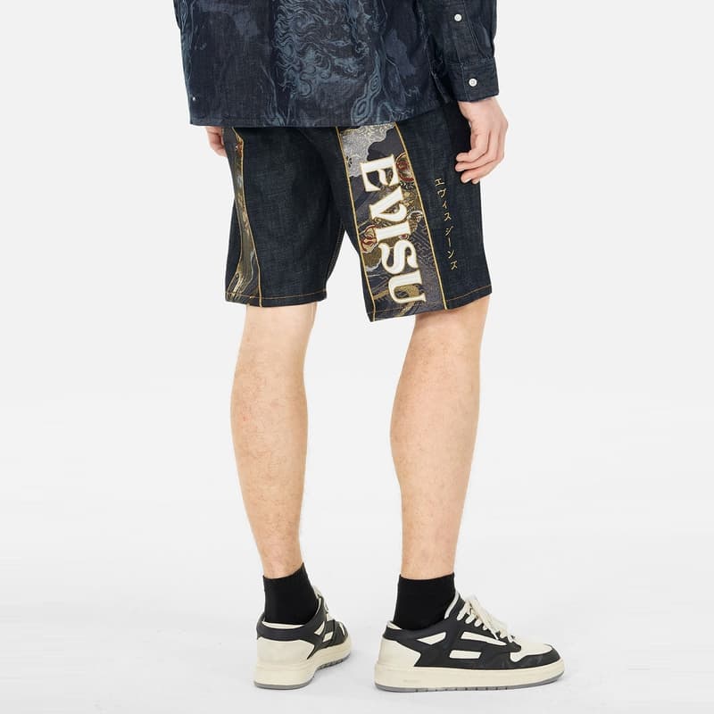 Джинсовые шорты EVISU 2025 Летние Джинсовые Шорты Мужские - изображение 3