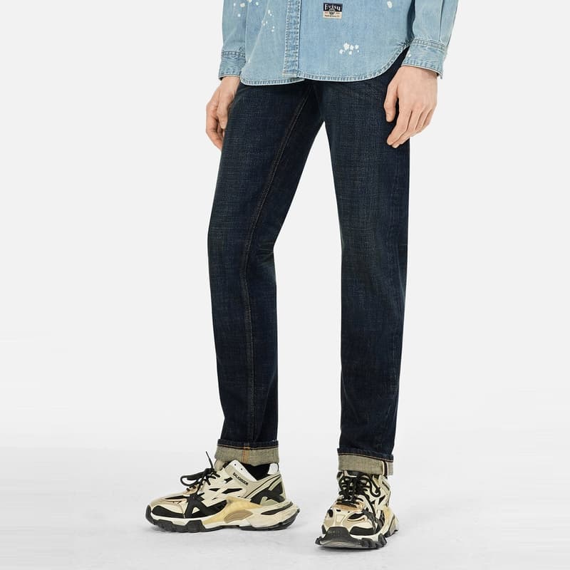 Штаны EVISU Джинсовый Синий Мужские Джинсы - изображение 3