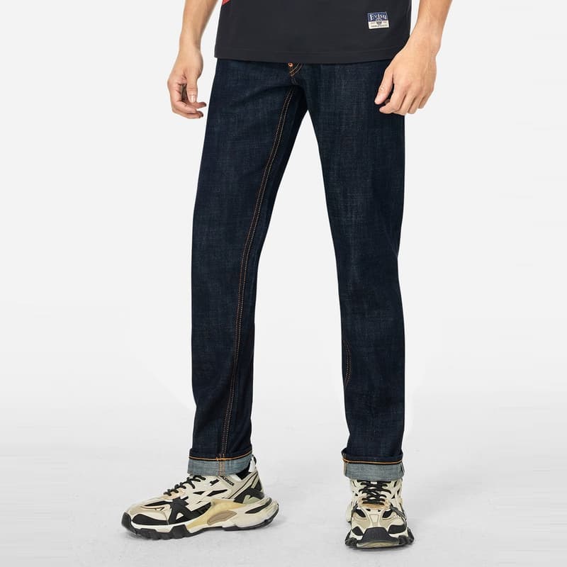 Штаны Evisu Джинсовый Синий Мужские Джинсы - изображение 4