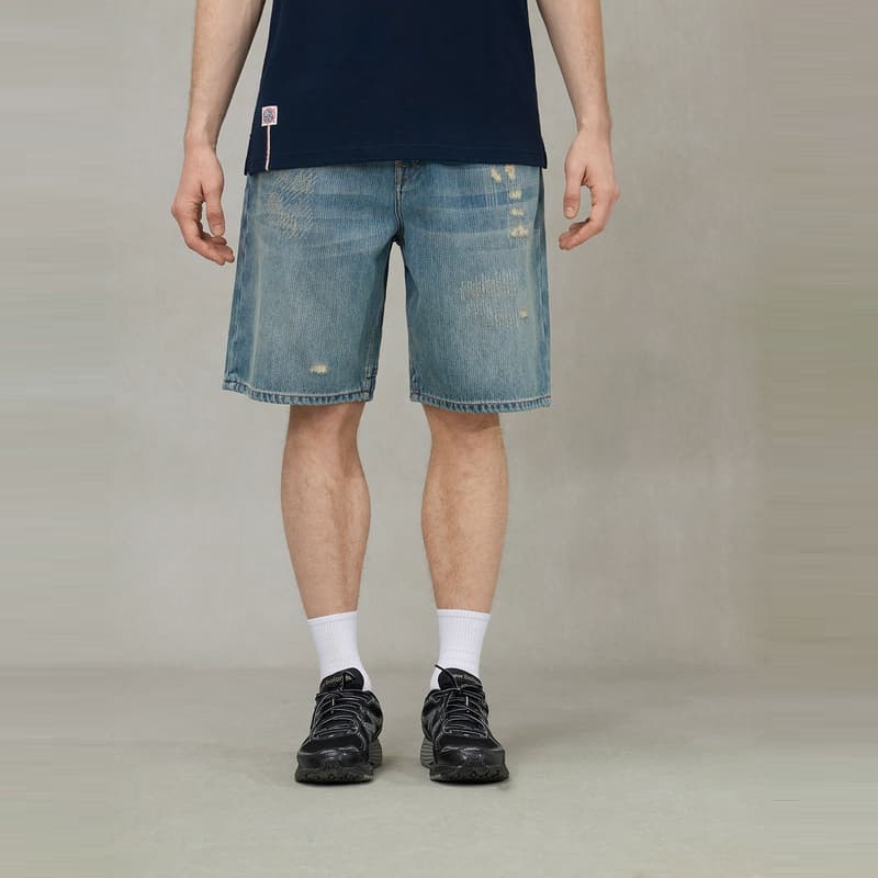 Джинсовые шорты Evisu 2025 Летние Джинсовые Шорты Мужские - изображение 4